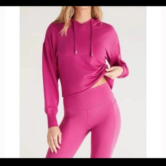 Z Supply Tops - Z Supply Hit the Road Active Hoodie in Jewel Pink Size Small